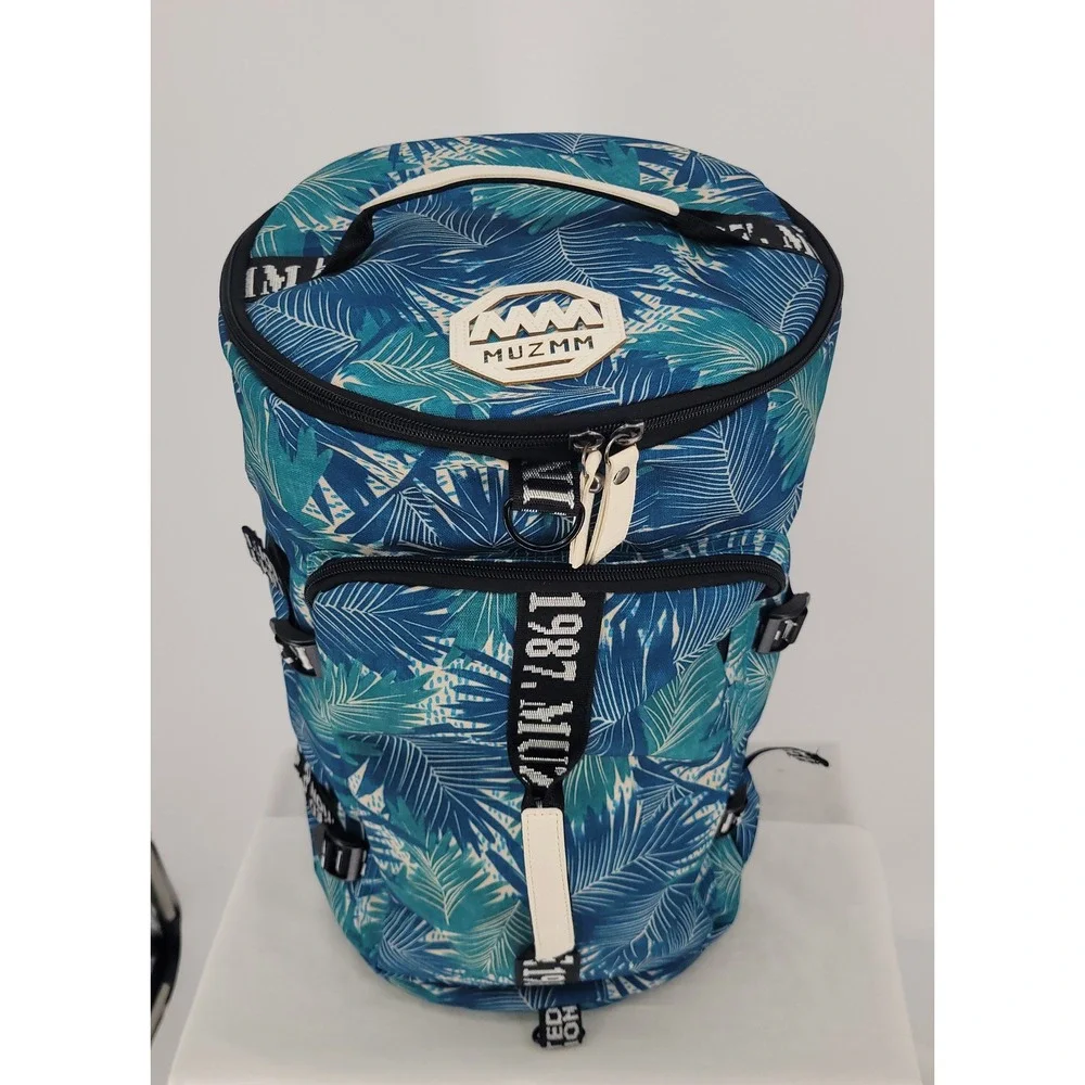 MUZMM Limited Edition Convertible Backpack Duffel Bag Tropical Palm Leaf Pattern